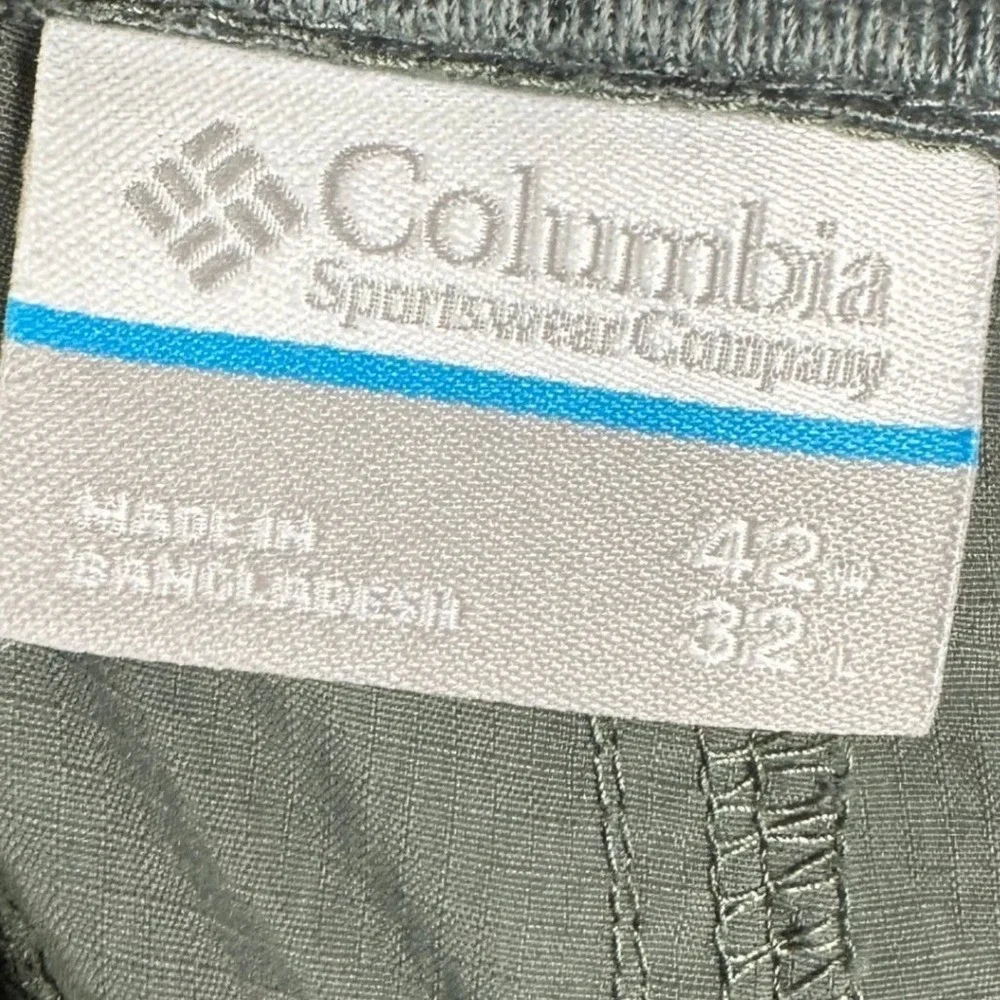 Columbia Pants Mens 42X32 Sage Green Convertible Cargo Hiking Ripstop Outdoor